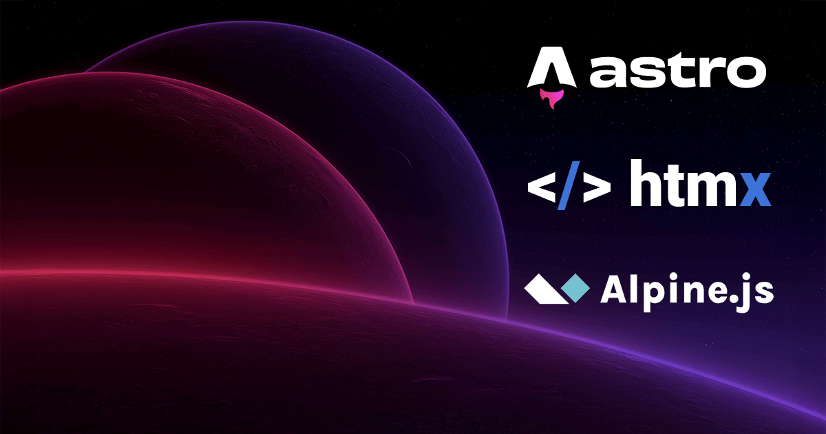 Astro, HTMX, and Alpine.js logos - the powerful trio for modern web development