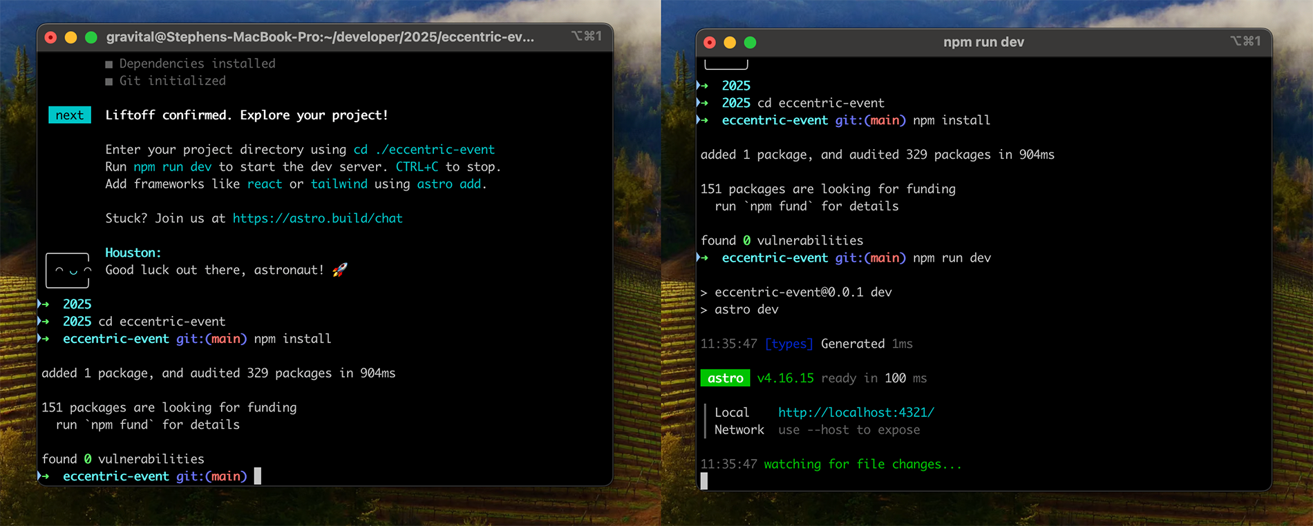 Starting Development Server