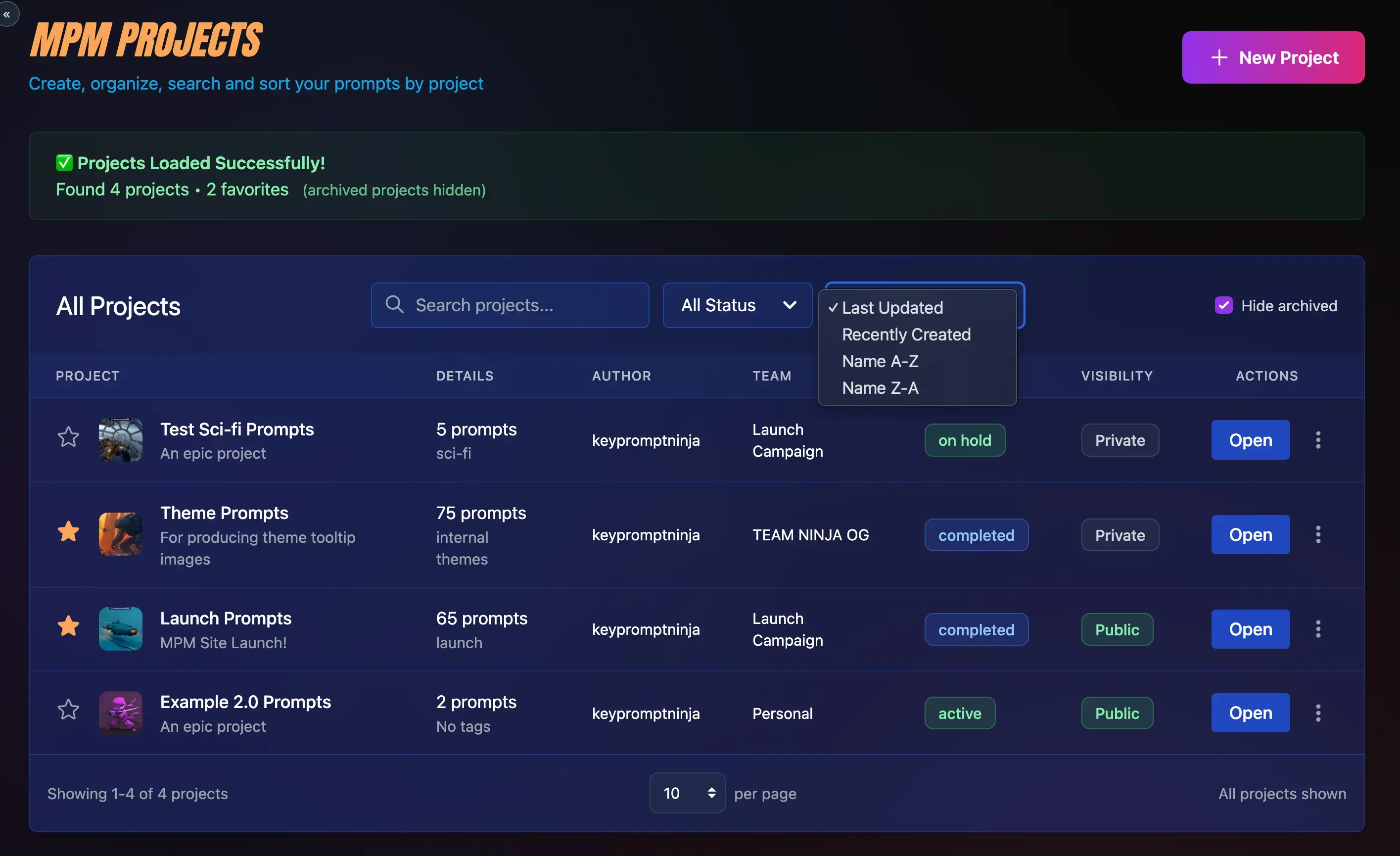 Advanced search interface with filters, fuzzy matching, and real-time results