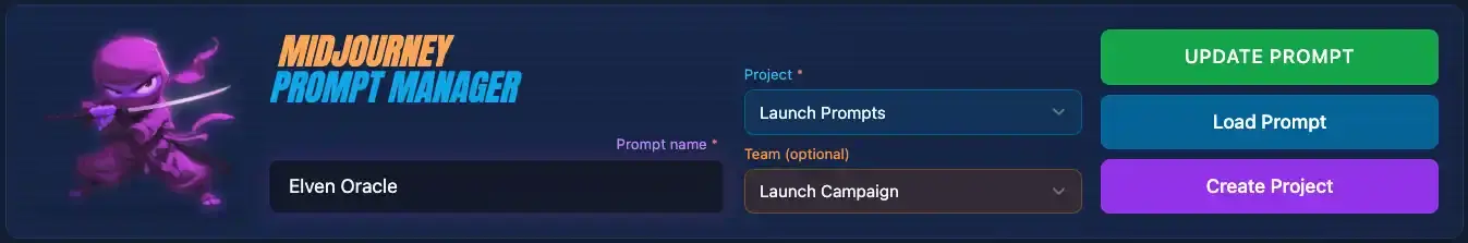 Screenshot of the Midjourney Parameters area with Glass Morphism Design
